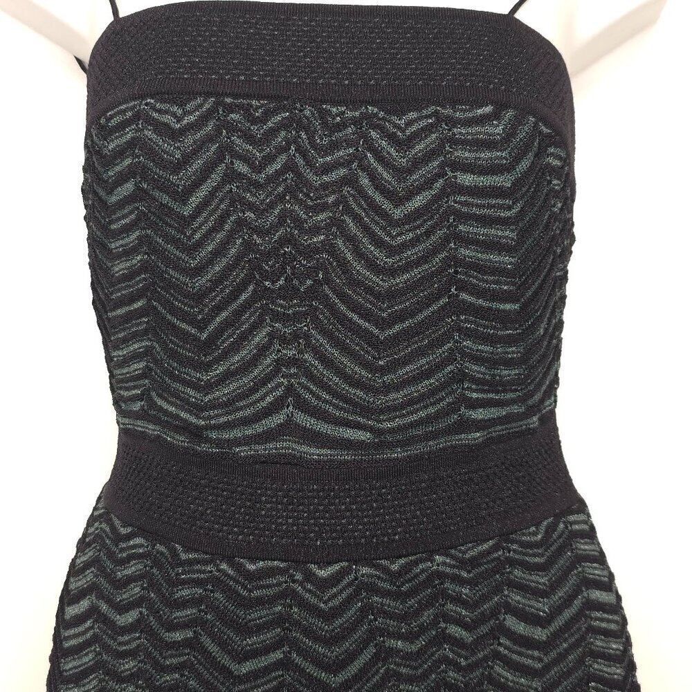 M Missoni Metallic Knit Bodycon Dress in Green Nylon - Picture 5 of 12